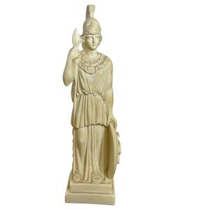 Athena Greek Goddess Statue Alabaster Look Classical Sculpture 10.5" Decor